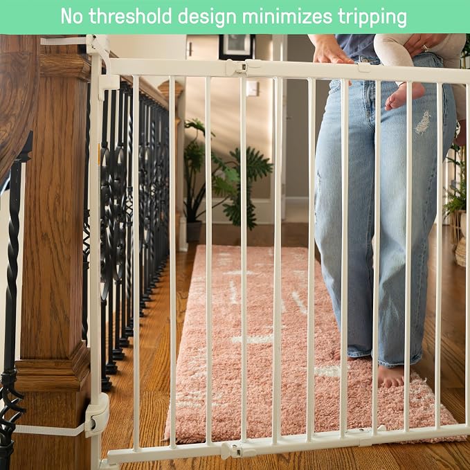 Ingenuity Stairway+ 46W Series Safety Pet and Baby Gate, 31"-48" Wide, 32.5" Tall, Pressure or Hardware Mounted, Install Wall to Wall or Bannister to Bannister to Bannister in Doorway or Stairway