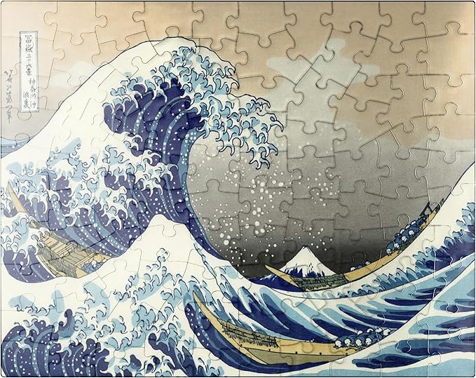 MyPuzzle The Great Wave Off Kanagawa, Katsushika Hokusai - Iconic Japanese Art - Premium 100 Piece Jigsaw Puzzle for Adults