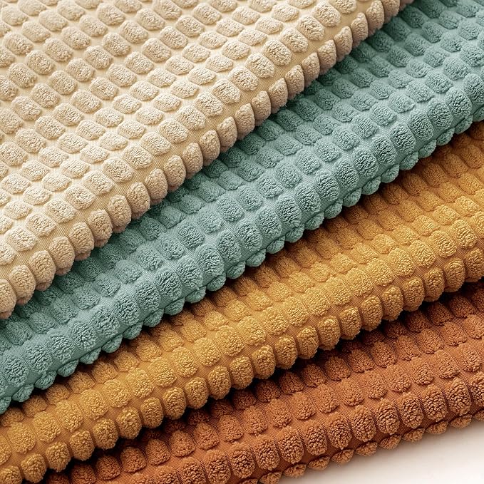MIULEE Farmhouse Decorative Pillow Covers 18x18 Inch Set of 4 Orange/Teal | Rustic Modern Fall Home Decor, Couch Throw Pillows, Autumn Corduroy Pillowcases for Sofa Living Room Bed