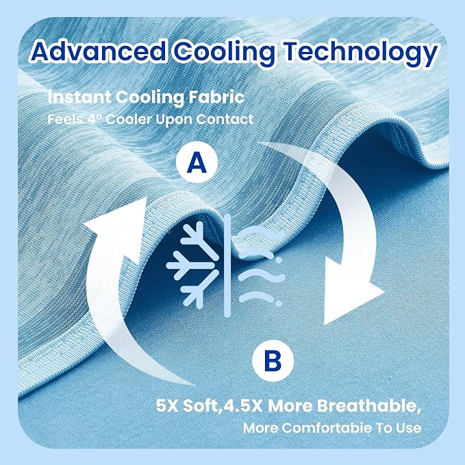 Cooling Blanket Queen Size, Arc-Chill Q-Max >0.5 Cool Fiber, Summer Cooling Blanket for Hot Weather, Keeps Body Cool for Night Sweats, Soft Lightweight Sofa Couch Blankets for Kid Adults
