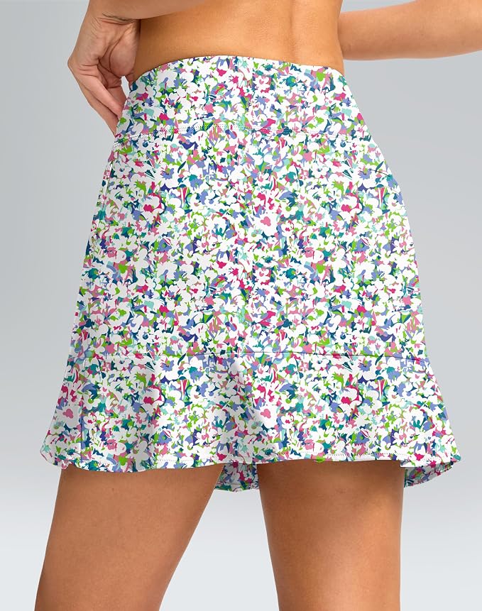 16" Golf Skorts for Women with 5 Pockets | Athletic, Tennis Skirt, High Waisted, Pickleball, Travel, Casual, Lightweight, Ruffle Summer Skirt, with Shorts