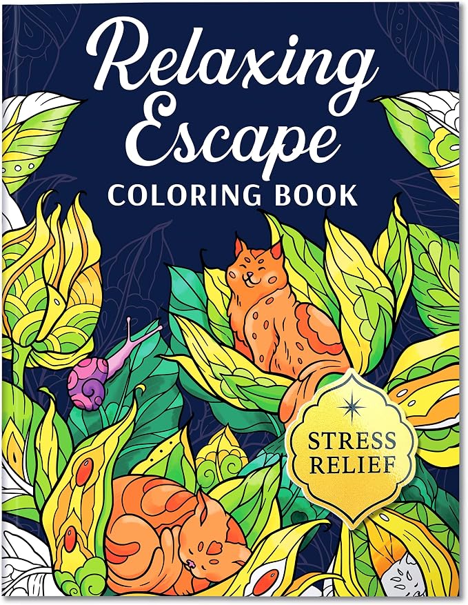 Coloring Book for Adults Relaxation – Calming Adult Coloring Book with 31 Designs and Inspiring Prompts – Mindfulness Stress Relief and Self Care Gifts for Women & Men, Tear-Out Pages