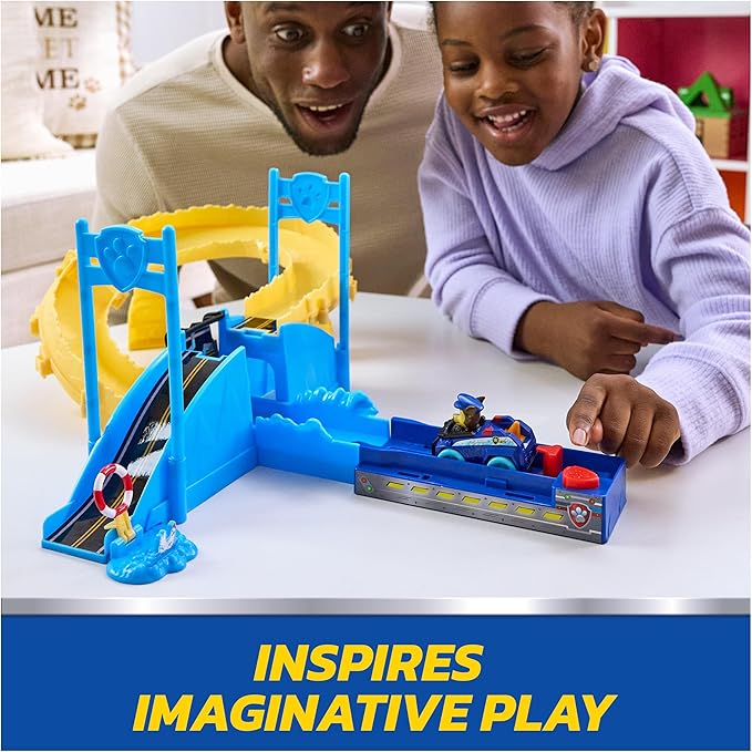 PAW Patrol Pup Squad Track Set, Looping Track Playset & Vehicle Launcher with Chase & Marshall Toy Cars, Kids Toys for Boys & Girls Ages 3 and Up