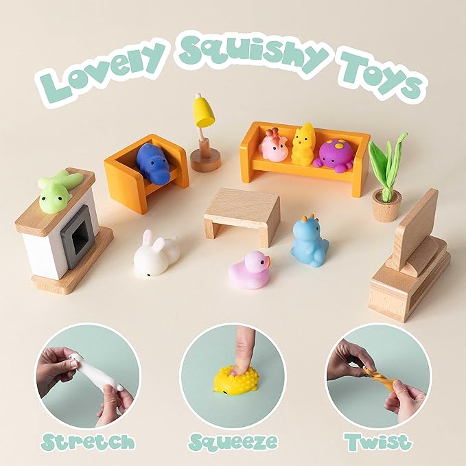 Mochi Squishy Toys Bulk for Kids Party Favors Pack 80 - BONNYCO | Goodie Bags Stuffers for Kids 3-5 4-8, Return Gifts Birthday Party | Squishy Fidget Toys, Pinata Stuffers Birthday Boys Girls Kawaii