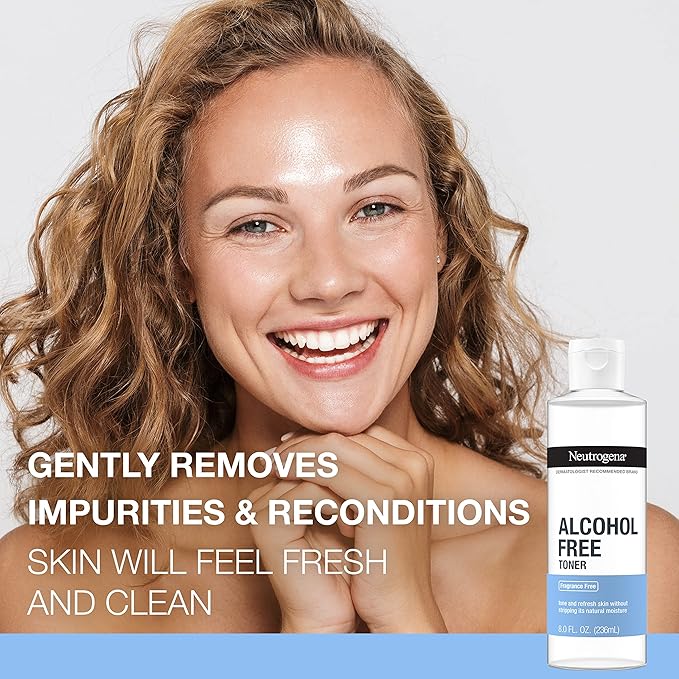 Neutrogena Alcohol-Free Gentle Face Toner | Fragrance-Free | Hypoallergenic | 8 fl. oz | Pack of 2