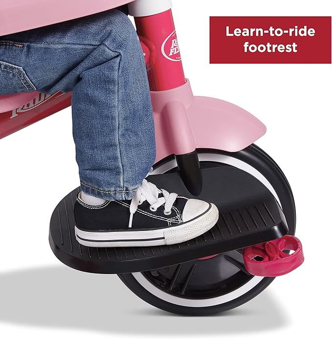 Radio Flyer Stroll N Trike Grows with Child, Converts from Parent Steering to Pedaling for Ages 1-5, Features Safety Harness, UV-Protection Canopy, Cup Holder, Toy Storage, and More, Amazon Exclusive