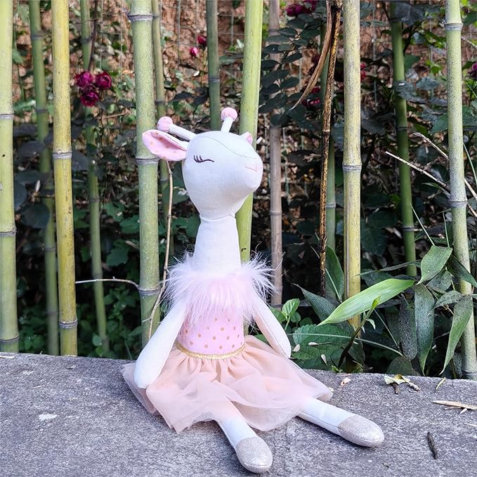 Giraffe Stuffed Animals for Girls,15.7" Pink Deer Plushies with Lace Skirt,Cute Stuffed Animal for Girls