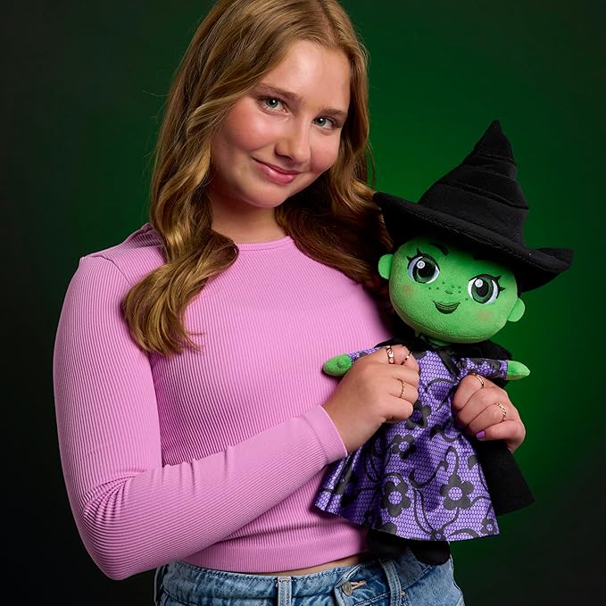 WICKED Universal Small 14-inch Plush Elphaba Doll, Amazon Exclusive, Easter Basket Fillers, Gifts, Presents, Toy for Fans, Collectors, Teens, Girls, Kids, Ages 3 and Up