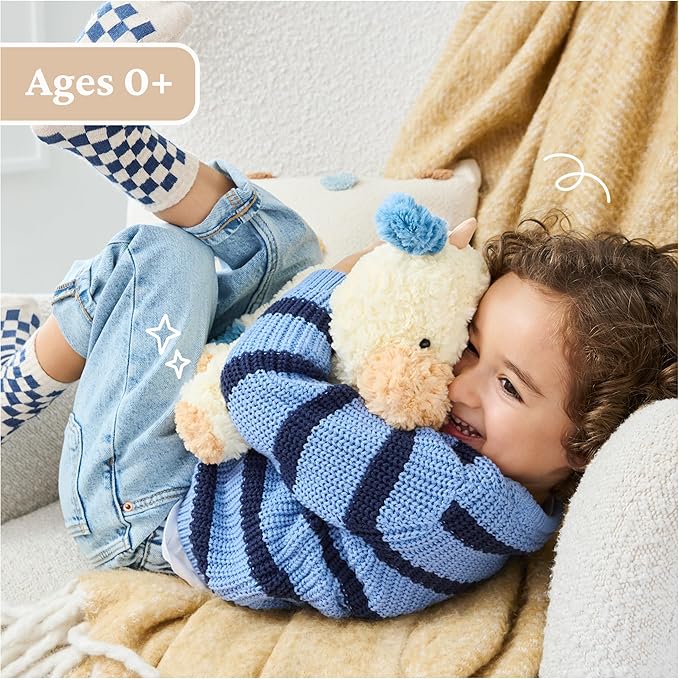 GUND Cozys Collection Cow, Stuffed Animal for Ages 1 and Up, Spring Decor Plush Toy, Cream/Blue, 10”