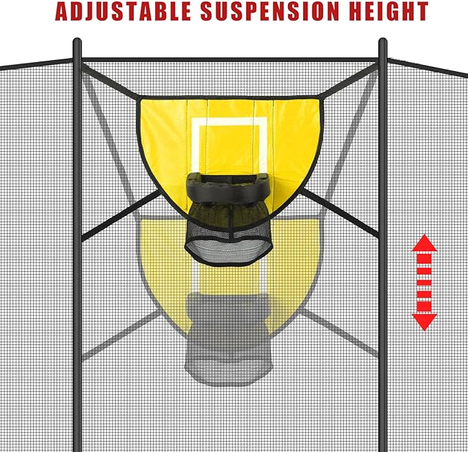 Trampoline Basketball Hoop Set, Trampoline Basketball Hoop Attachment Waterproof Basketball Goal for Trampoline Soft Basketball Game Accessories for All Ages Basketball Lovers