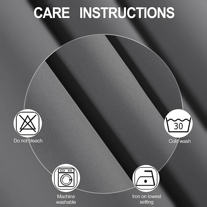 LEMOMO Grey Thermal Blackout Curtains/38 x 54 Inch/Set of 2 Panels Room Darkening Curtains for Bedroom