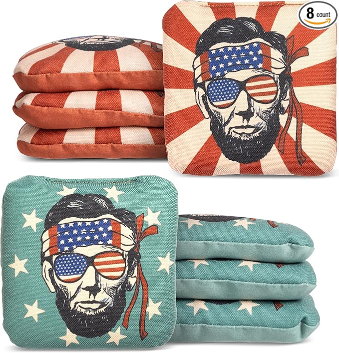 Play Platoon Pro Cornhole Bags Set of 8 - Professional Dual Sided Slick and Sticky Side Competition Corn Hole Bags - Tournament Series