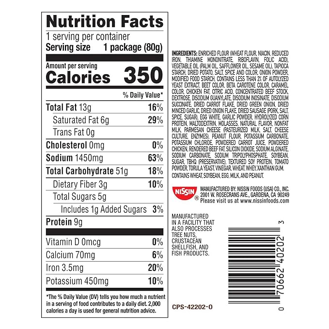 Nissin Cup Noodle Ramen Noodle Soup, Curry, 2.82 Ounce (Pack of 6) | Instant Ramen Noodle Soup, Microwaveable Paper Cups