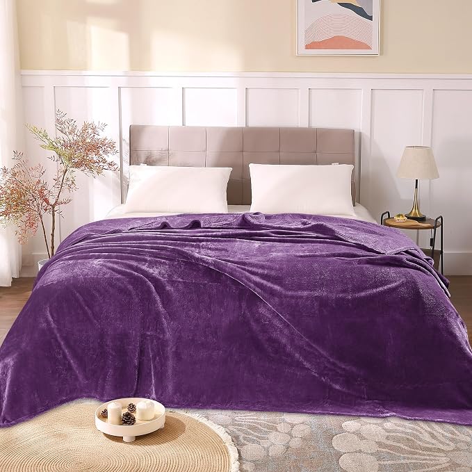 BEDELITE Fleece Blanket Soft Plush Full Bed Blanket Purple 84"x90" | Ultra Soft Fleece, Plush Microfiber, Lightweight Warmth, All Season Comfort, Fade Resistant, Machine Washable, Couch Sofa Bed