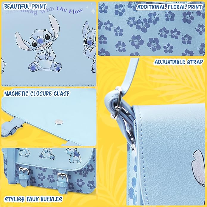 Disney Stitch Crossbody Bags for Women Teenagers Girls Purse Sling Shoulder Bag for Shopping Vacation Gifts for Her