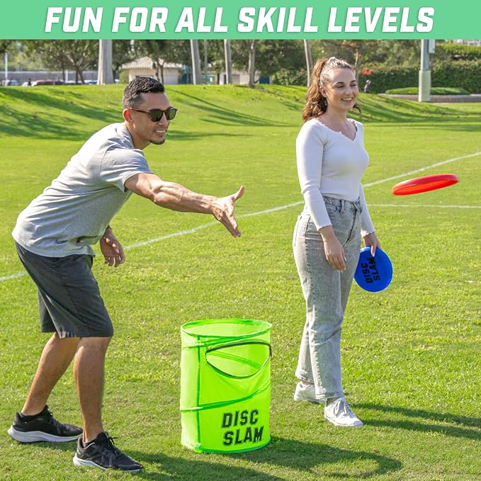 GoSports Collapsible Portable Disc Slam Game for Teens & Adults - 4-Player Team Game for Beach Party, Campsite, Family Cookout and Picnic - Classic or PRO