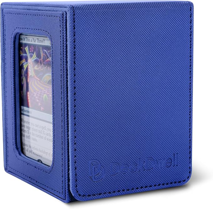 Commander deck box with window Fits 100 Double Sleeved Cards, One‑Piece Design, 4 N52 Magnets, PU Leather & Microfiber Lining,deck box mtg with 2 Dividers