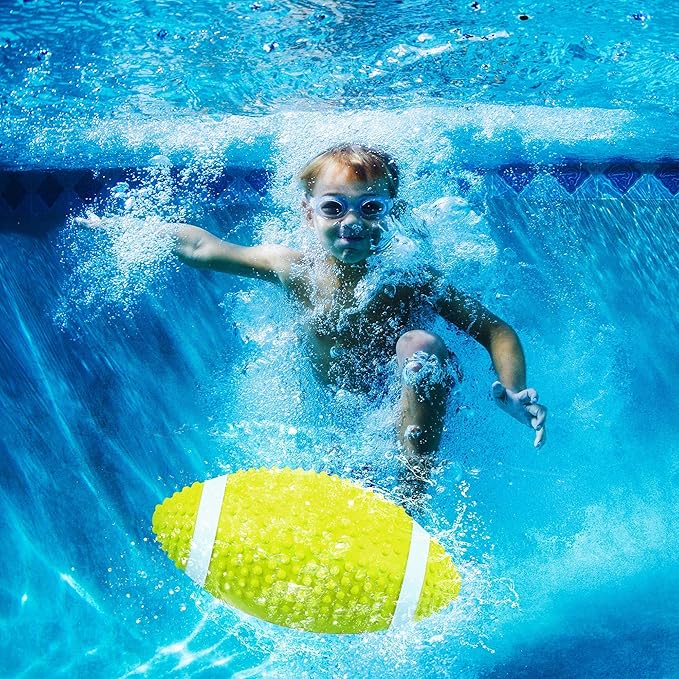 Hiboom Pool Football for Swimming Pool, Waterproof Water Football for Underwater Passing, Dribbling, Pools Toys Ball with Water Filling, Diving Games for Teens Adults(Yellow)