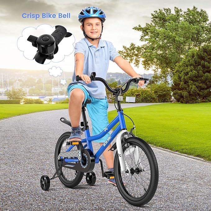 BABY JOY Kids Bike, 12 14 16 18 20 Inch Children Bikes for Boys Girls Teens 3-8 8+ Years w/Training Wheels or Kickstand, Handbrake, Coaster Brake & Removable Basket, Kids Bicycle of Multiple Colors