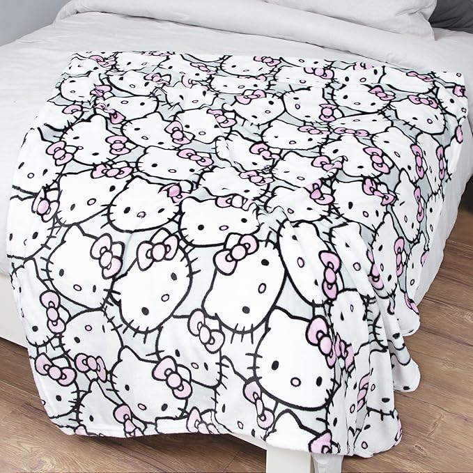Jay Franco Hello Kitty Throw Blanket with Playhouse Gift Box - Plush Throw Measures 46 x 60 Inches - Super Soft Special Edition Fleece Bedding