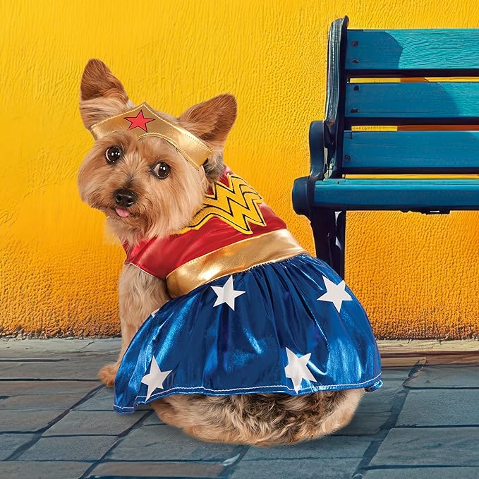 DC Comics: Wonder Woman Pet Costume for For Dogs or Cats by Rubies, XL