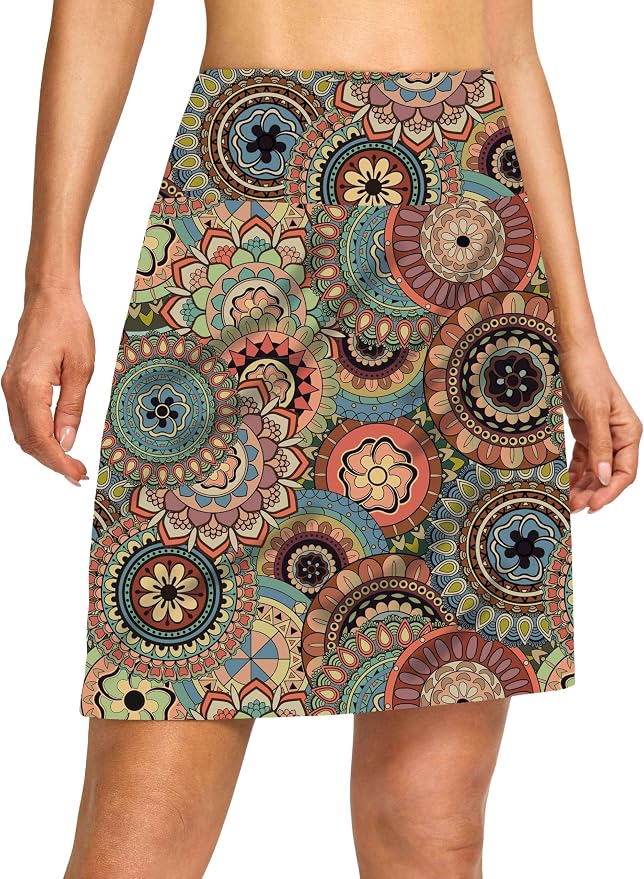 G Gradual 19" Skorts for Woman with Pockets High Waist Golf Skirt | Lightweight, Stretchy, Breathable, Tummy Control, Built-in Shorts, Athletic, Tennis, Pickleball, Casual Summer