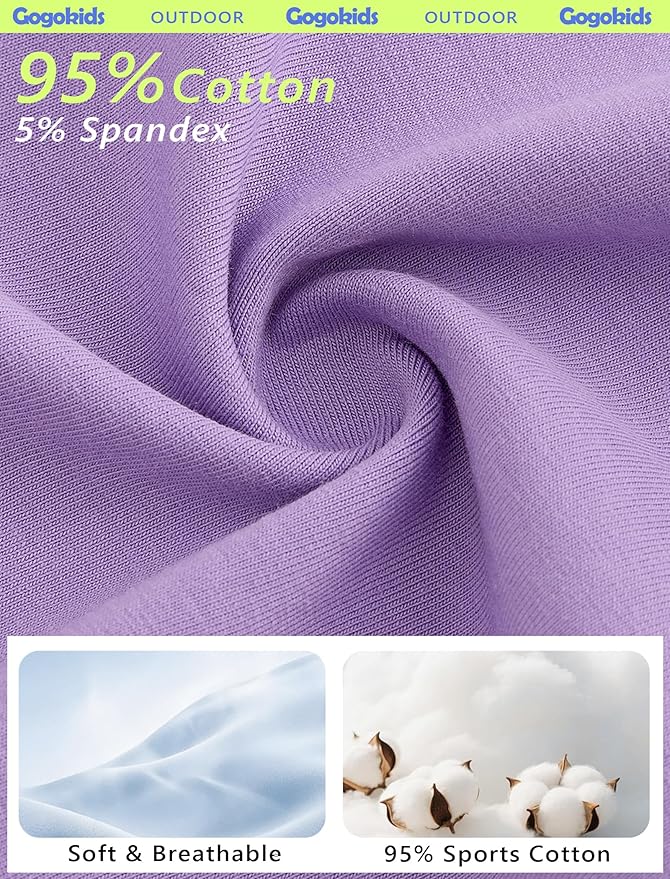Gogokids Girls Shirts Long Sleeve Athletic Shirts Open Back Tops Active Sports Tshirts Yoga Workout Crop Tees 5-14 Years