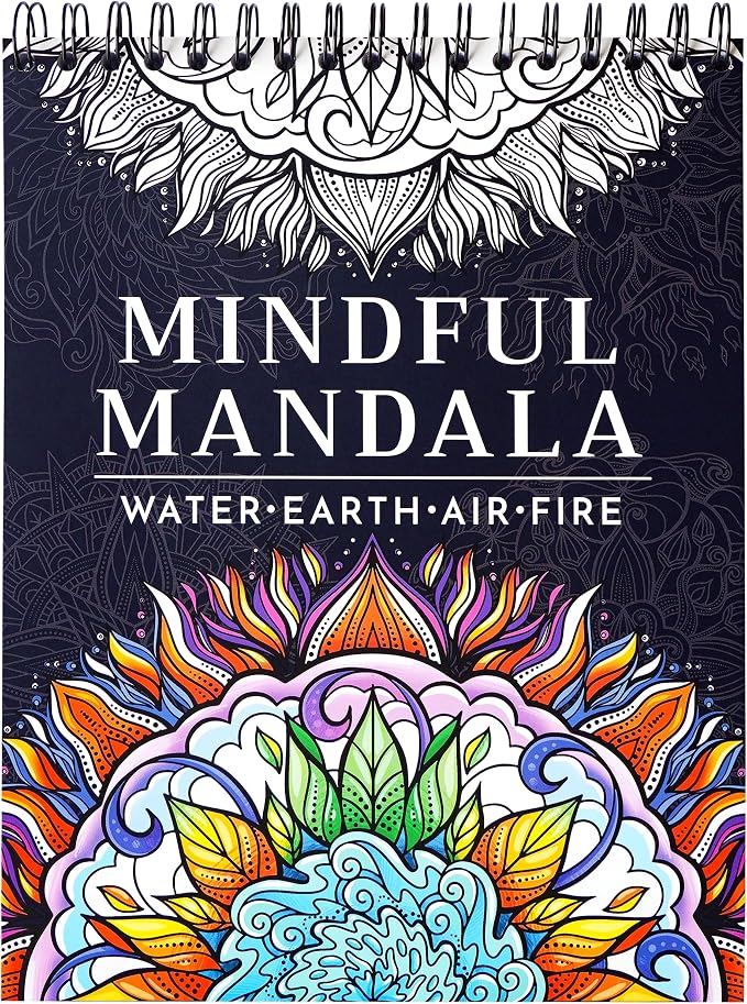 Premium Mandala Coloring Book for Adults – 50 Stress Relief Designs – 180gsm Thick Bleed-Proof Paper, Spiral Bound Lay-Flat, Perforated – Frameable Art, Relaxation Gifts for Women, Anxiety Relief