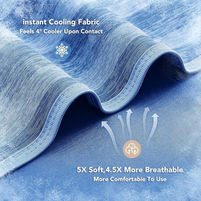Cooling Blanket Throw- 50"x70" Summer Cooling Throw Blanket for Hot Sleepers Arc-Chill Q-Max >0.45 Cool Fiber, Keeps Cool for Night Sweats, Soft Lightweight Sofa Blankets for Kid Adults