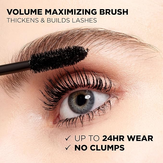 L’Oreal Paris Original Voluminous Mascara, Building Mascara Volume and Length Formula, Washable, Carbon Black, 0.26 Fl Oz., 2 Count