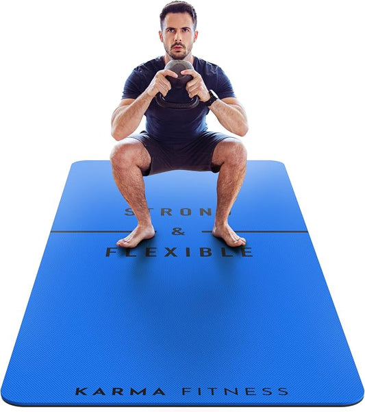 Large Exercise Mat – Extra Thick 10mm Workout Mat (72"x32") – Non-Slip TPE Yoga Mat for Women & Men – Pilates, HIIT, Fitness & Home Gym Mat – Includes Free Carry Bag