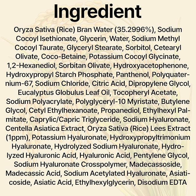 freemay Rice Water Foaming Cleanser – Hydrating Daily Face Wash, 5.07 fl oz | pH-Balanced, Non-Stripping, Korean Skincare, Hyaluronic Acid & Cica