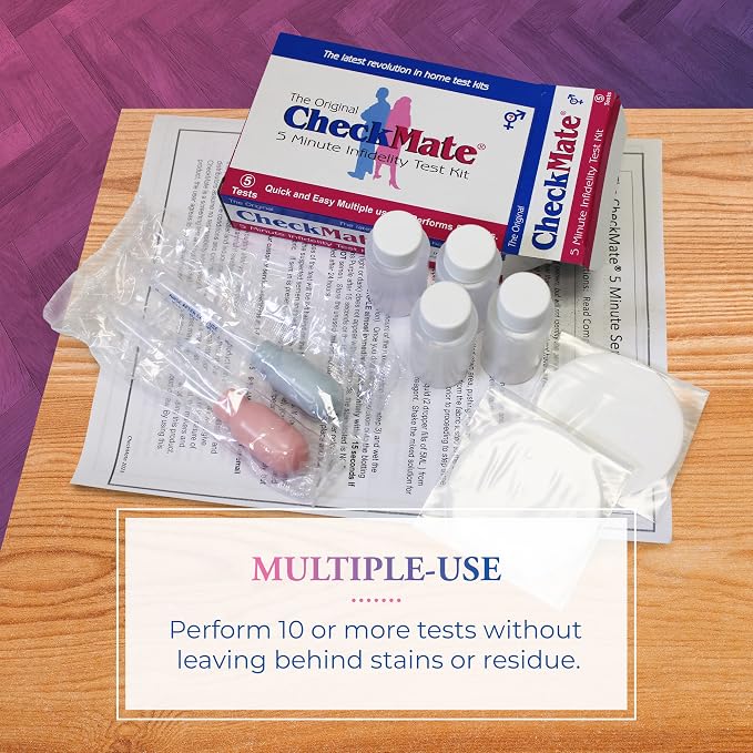 Check Mate Infidelity Test Kit - 10 Tests - Check your spouse, boyfriend, girlfriend, partner.