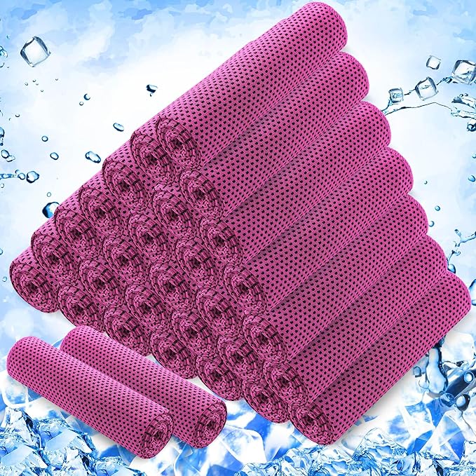 Hosuly 30 Pack Cooling Towels, 40"x12" Ice Breathable Soft Chilly Sweat Rag Microfiber Workout Rags for Gym Cooling Towels for Neck and Face for Yoga Golf Sport Running