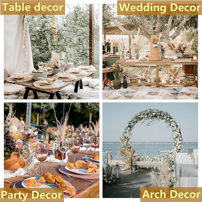 Natural Dried Pampas Grass Decor - 110 Pcs, Contains White Bunny Tails, Artificial Flowers for Bathroom, Office and Baby Shower Decor