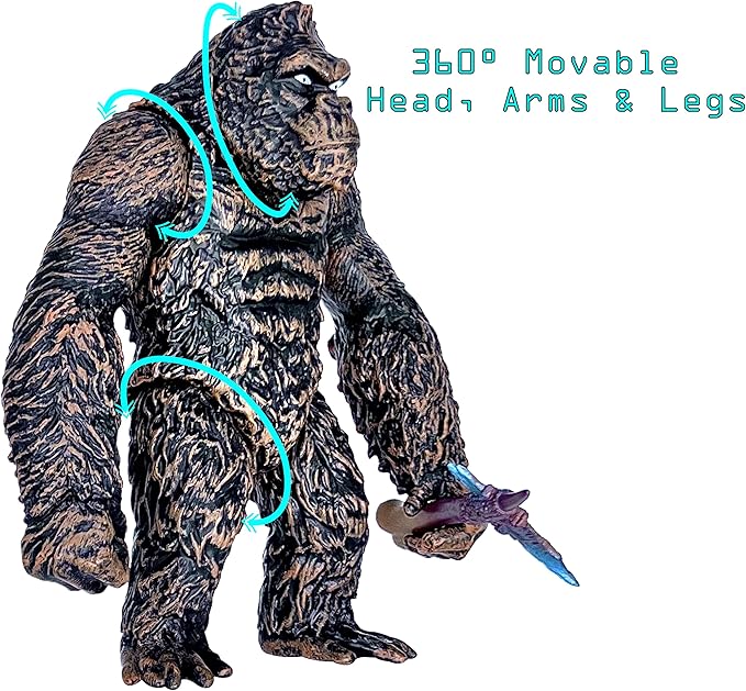 TwCare Set of 2 Legendary Shin Godzilla vs King Kong Toy Action Figures, Movable Joints Movie Series Soft Vinyl, Carry Bag