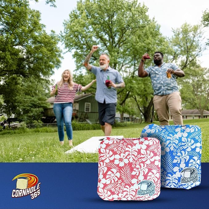 Cornhole365 - Stick & Slide - Professional Corn Hole Bag - Heavy-Duty Double-Stitched Polyester Fabric & Resin Filling for All-Weather - Versatile Regulation Size Cornhole Bean Bags - Set of 8