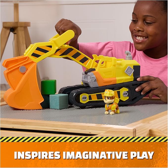Rubble & Crew Rubble's Ultimate Tool Bulldozer Vehicle, Toy Truck with Action Figure, PAW Patrol Kids Toys for Boys & Girls Ages 3 and Up