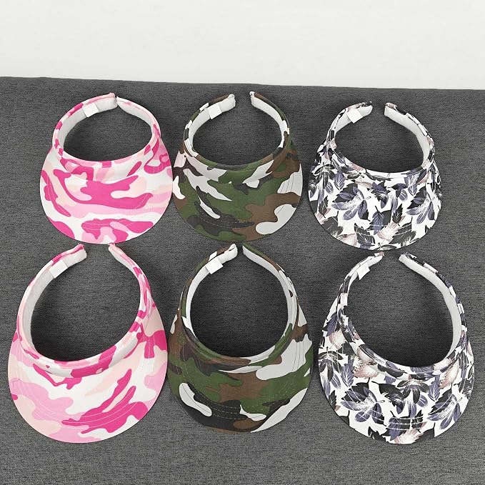 3 Pack Sports Sun Visor Hat Women Men Adjustable Clip On Visors Outdoor Golf Beach Cap