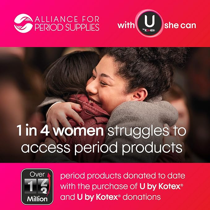U by Kotex Security Maxi Overnight Pads With Wings, Regular, Unscented, Unscented, 28 Count