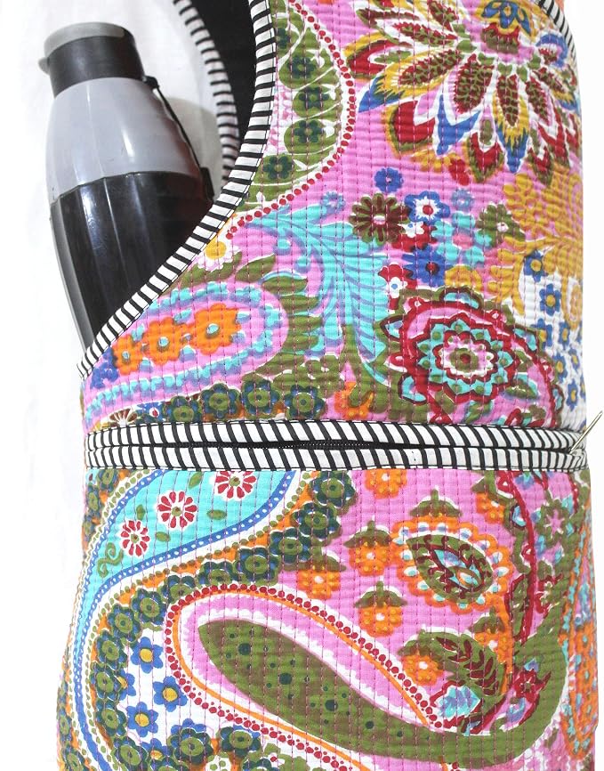INDIAN CRAFT CASTLE Yoga Mat Bag | Tote Mat Bag | Sling Yoga Tote w/Large Side Pocket & Zipper Pocket | Yoga Mat Carrier Fits Most Size Mats