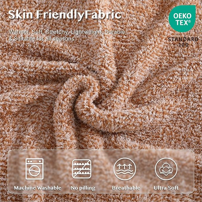 Soft Throw Blanket for Couch-Cozy Reversible Knitted Blankets | Lightweight Warm Fluffy Decor for Women, Mom, Her & Girls, Sofa, Chair, Bed, 50x60in, Cationic Dyeing Burnt Orange