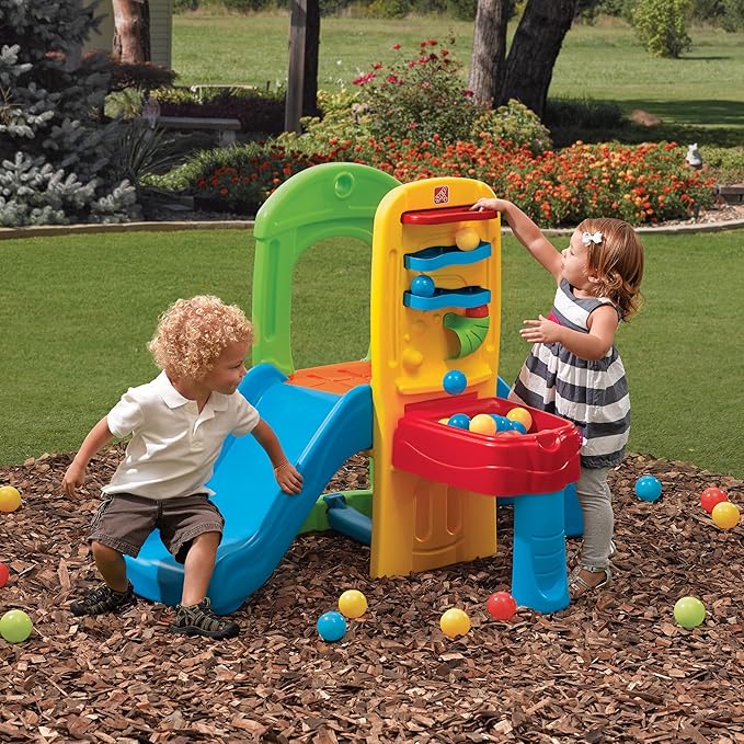 Step2 Play Ball Fun Climber, Kids Outdoor/Indoor Playset, Backyard Playground Set, Slide, Ladder, Ball Drop Maze, Outside Jungle Gym, For Toddlers 1.5+ Years Old