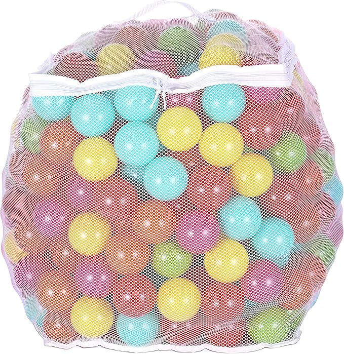 BalanceFrom Play Pit Balls Toy Set for Kids with Mesh Bag, Rainbow or Pastel Colors – Crush-Proof Plastic for Ball Pits, Playhouses, Bounce Houses, Pools, Tents, and Birthday Parties