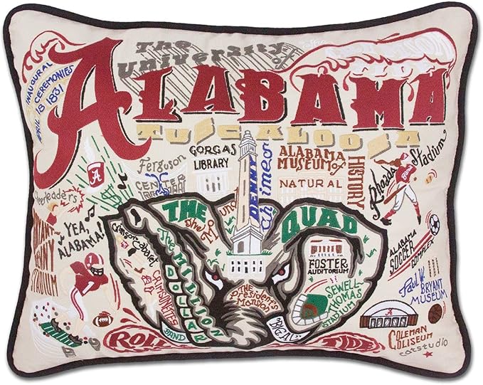 Catstudio University of Alabama Collegiate Embroidered Decorative Throw Pillow