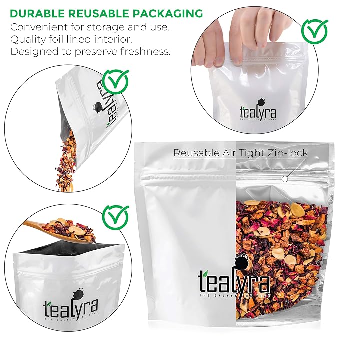 Tealyra - Sweet n’ Sour Cherry - Hibiscus - Beetroot - Pomegranate - Almond - Fruity Herbal Loose Leaf Tea - Caffeine Free - Hot or Iced - 112g (4-ounce)