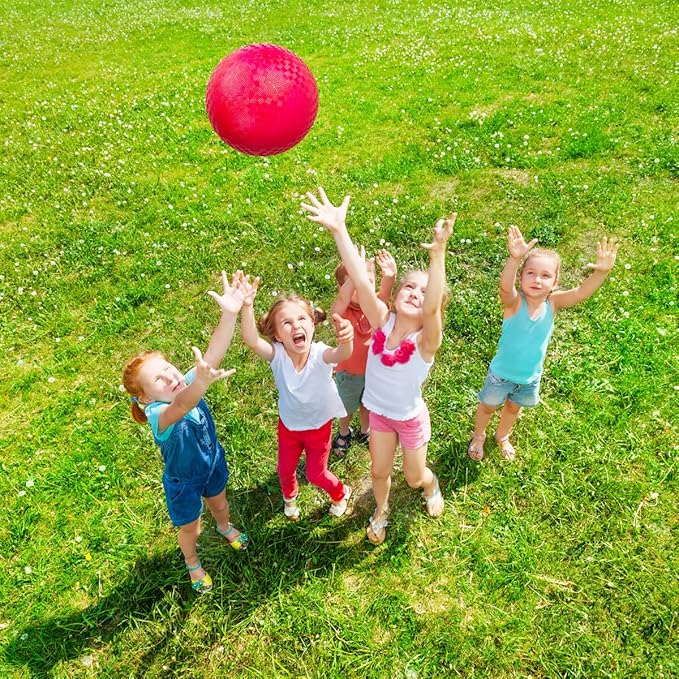 EVERICH TOY 12 Pack Playground Balls Dodgeball Set, 8.5 Inch Dodge Kick Ball Kickball Handball for Kids Adults, Indoor Outdoor Sports Toy for Yard Camp School Recess Ball Game for Boys Girls with Pump