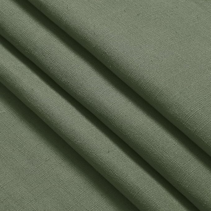 Extended Curtain Olive Green Linen Sheer Curtains for Living Room 2 Panels Set 116 Inch Length Back Tab Light Filtering & Breathability Semi Sheer Curtain Drapes for Bedroom Living Room 52x116