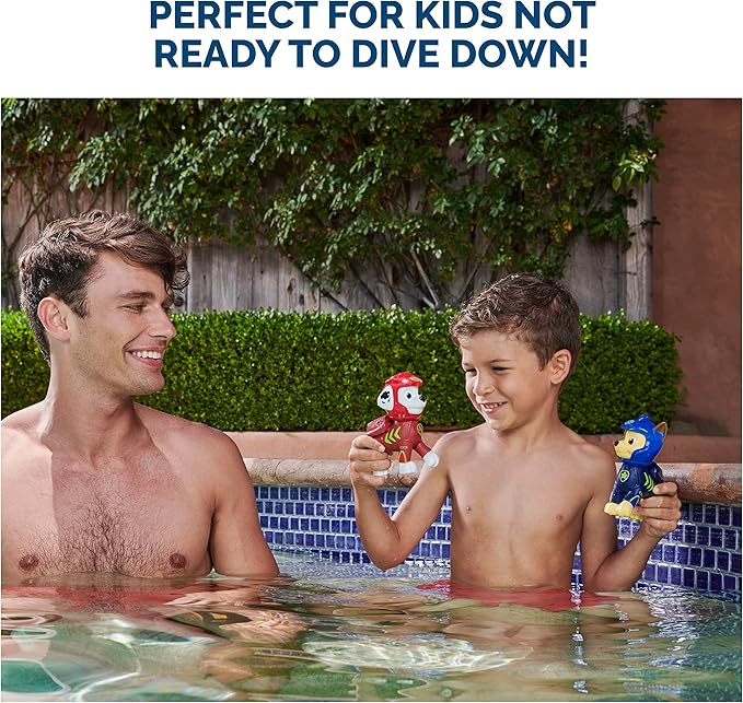 SwimWays Paw Patrol Floatin' Figures, Swimming Pool Accessories & Kids Pool Toys, Paw Patrol Party Supplies & Water Toys for Kids Aged 3 & Up, Chase & Marshall 2-Pack