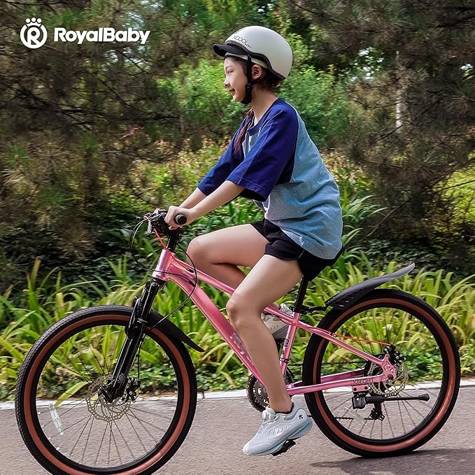 RoyalBaby Kids Mountain Bike for Boys and Girls, Ultra-Light Aluminum 20-26 Inch Wheel Bicycle for 6-14 Years Old Children, 7/21-Speeds Drivetrain